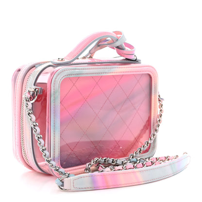 Chanel PVC Patent Calfskin Patent Lambskin Small CC Vanity Case Pink 3 of 10