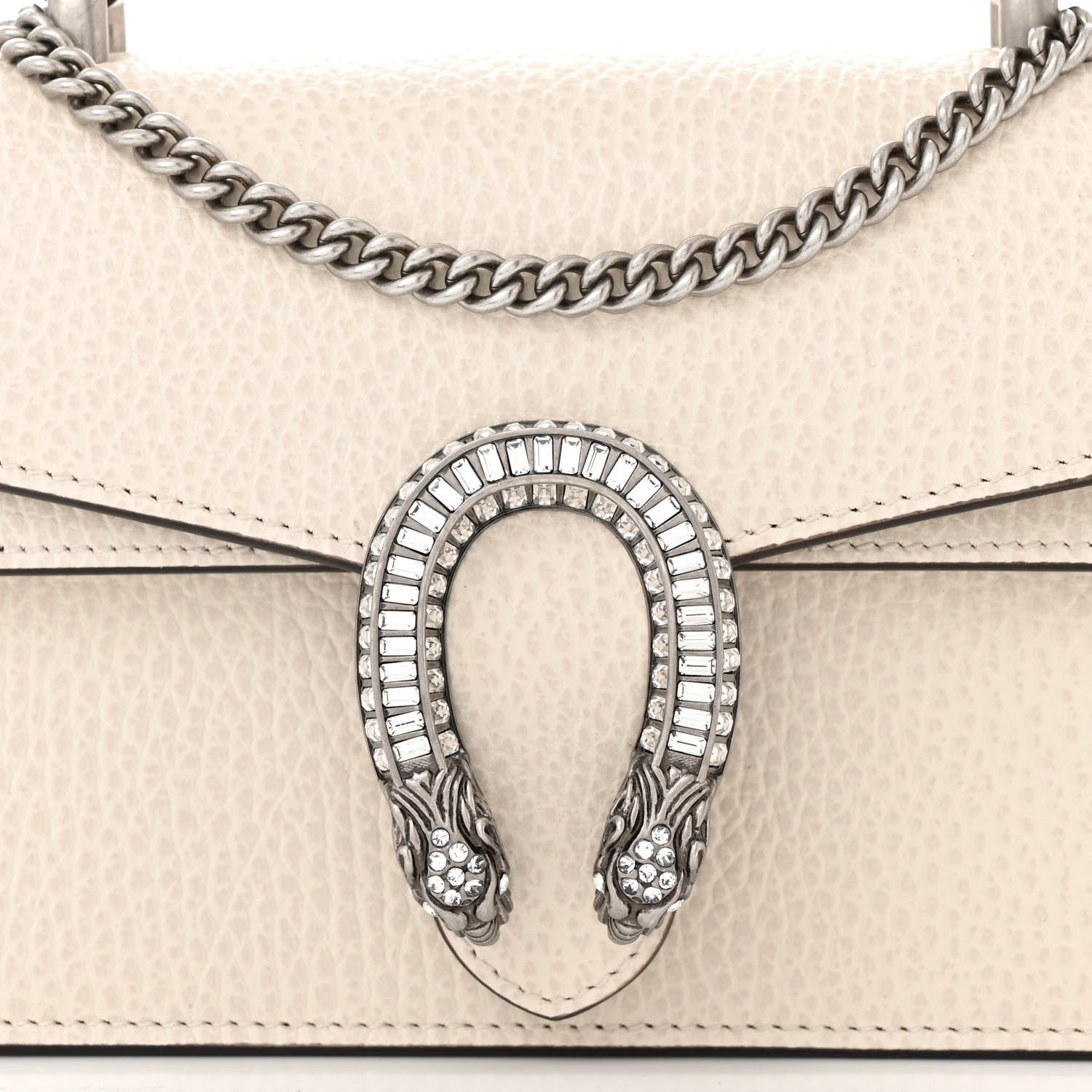 Gucci Dollar Calfskin Crystal Mini Dionysus Top Handle Bag Mystic White 7 of 9