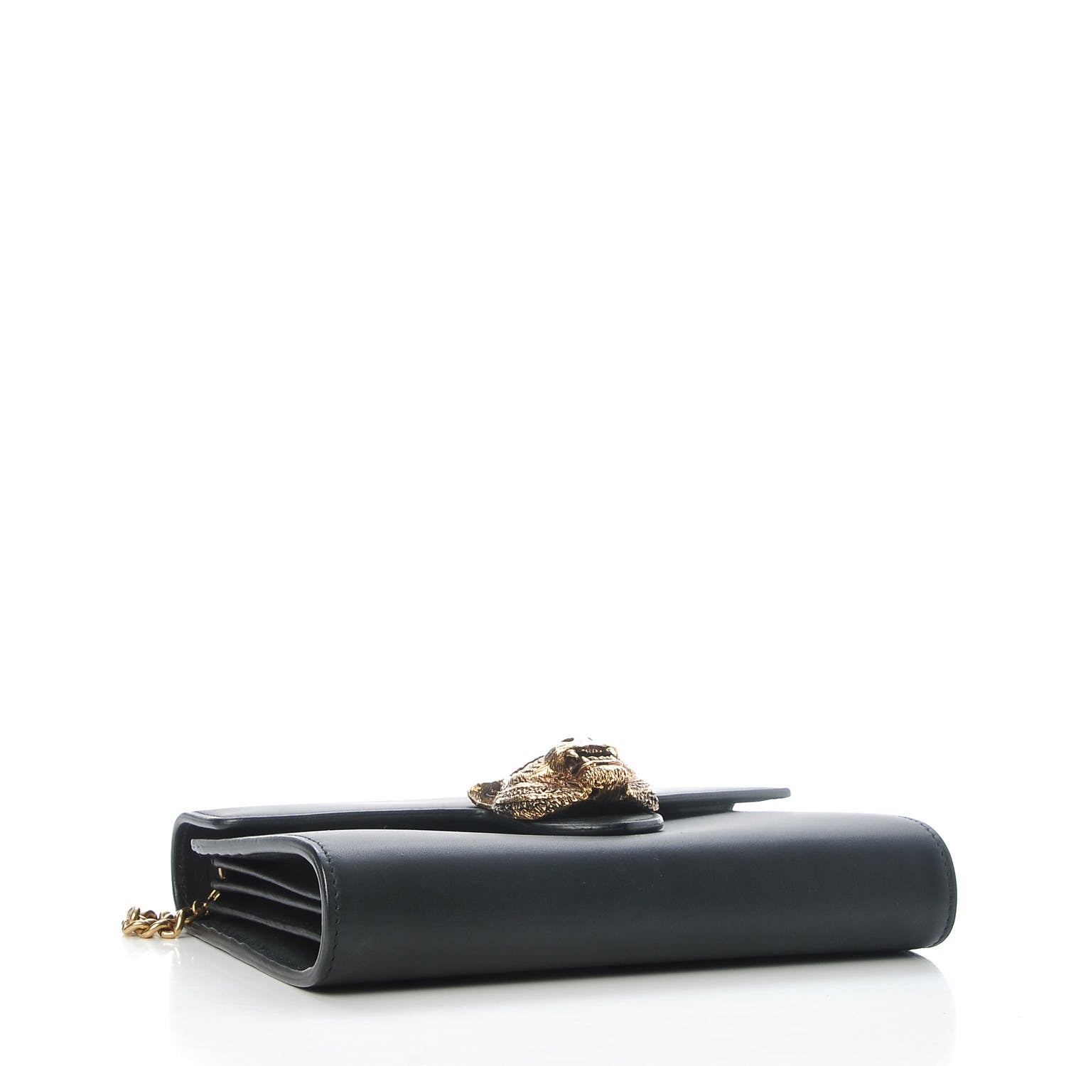 Gucci Calfskin Animalier Chain Wallet Black 4 of 7