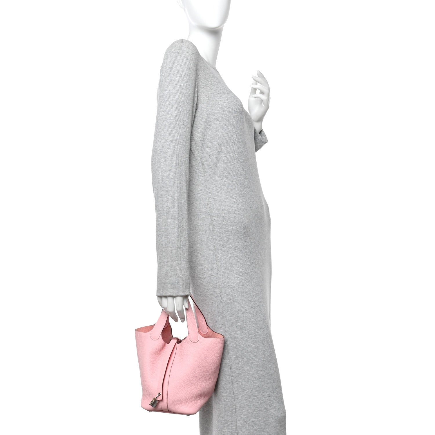 Hermes Taurillon Clemence Picotin Lock 18 PM Rose Sakura 3 of 11