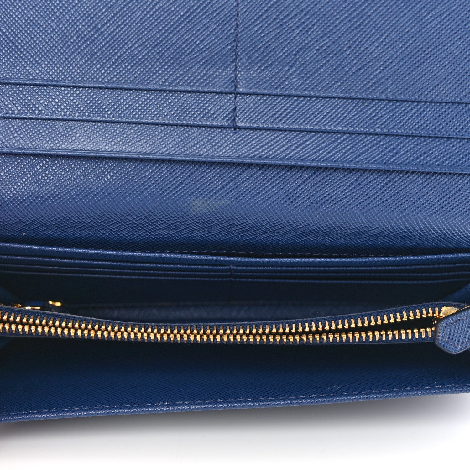 Prada Saffiano Metal Continental Flap Wallet Bleuette 6 of 12