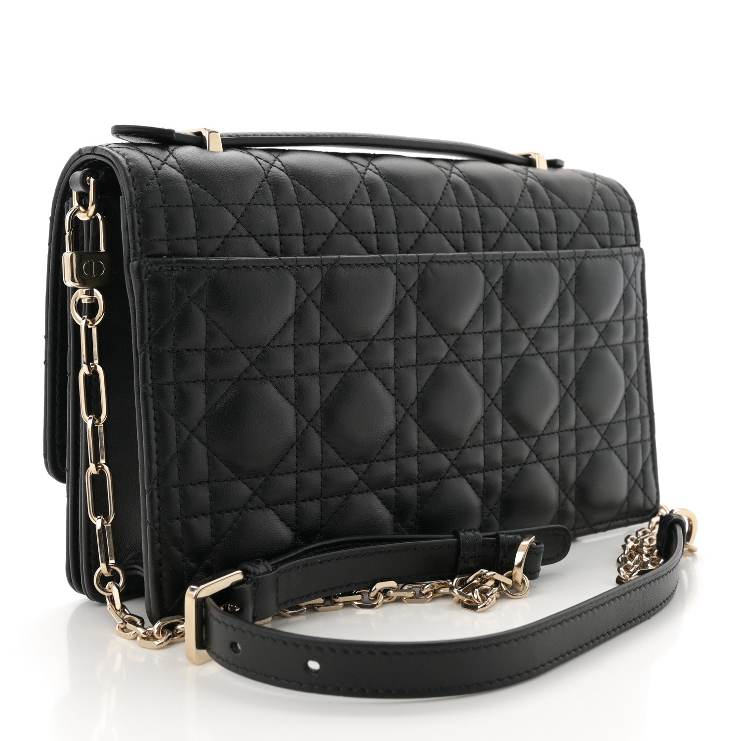 Christian Dior Lambskin Cannage Miss Dior Chain Pouch Black 3 of 11