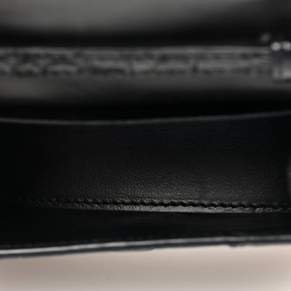 Balenciaga Shiny Calfskin Monochrome Crocodile Embossed Hourglass Top Handle Bag Mini Black 5 of 9