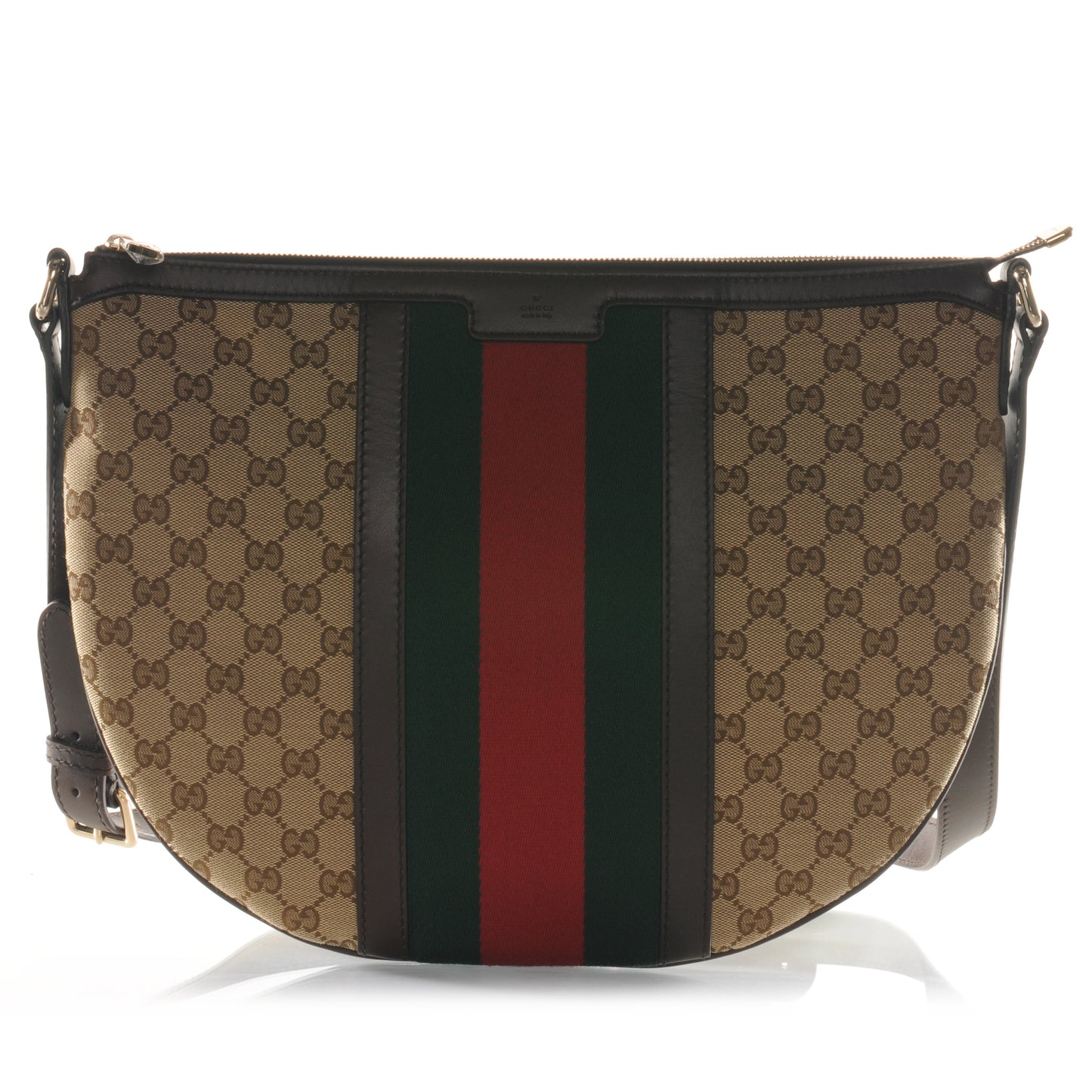 Monogram Vintage Web Medium Half Moon Hobo Ebony