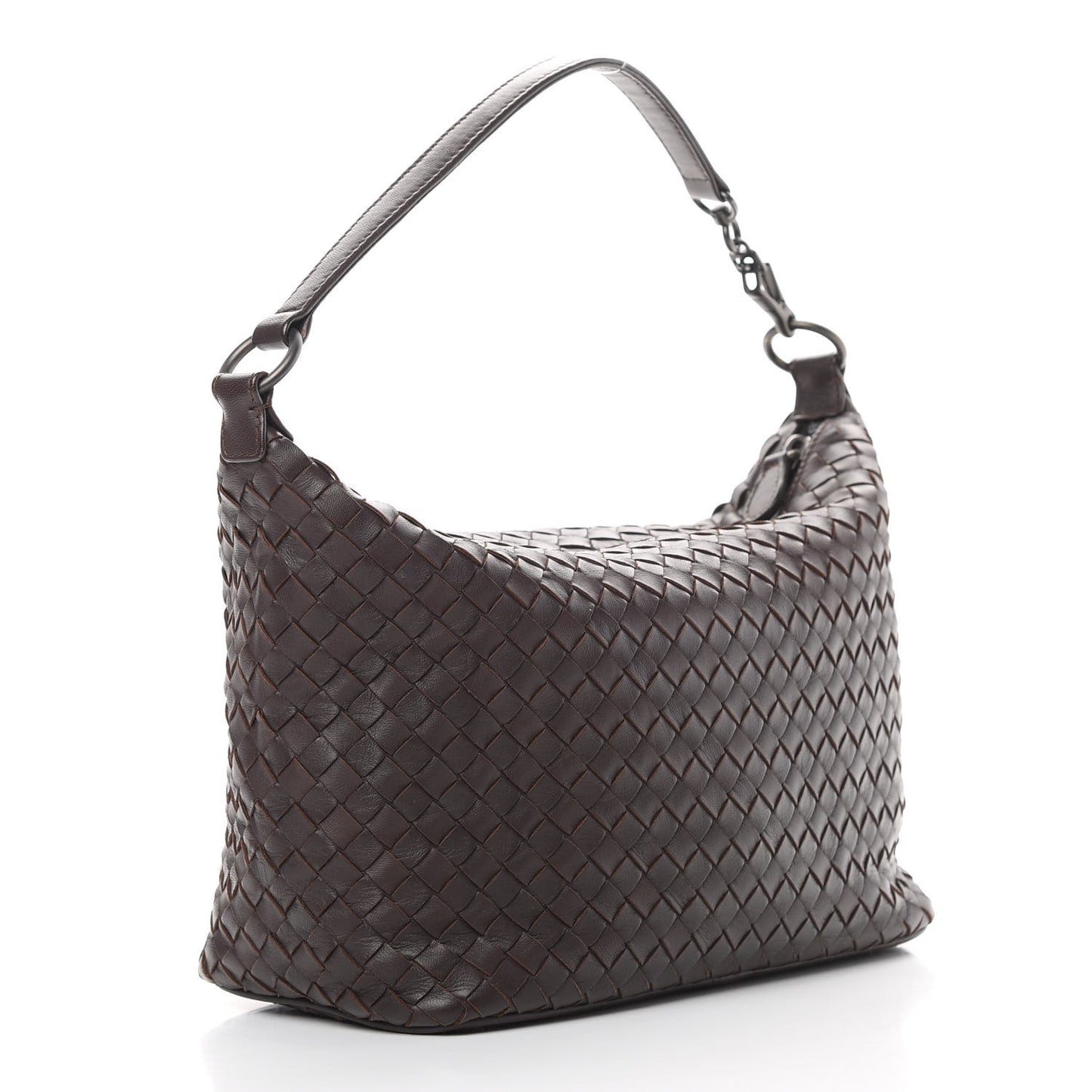 Nappa Intrecciato Small Shoulder Bag Ebano
