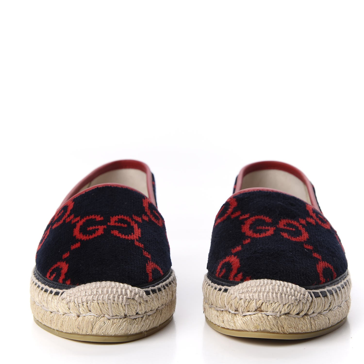 Gucci Terry Cloth GG Monogram Espadrilles 38 Blue Red 2 of 10