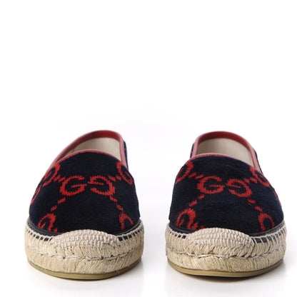 Gucci Terry Cloth GG Monogram Espadrilles 38 Blue Red 2 of 10