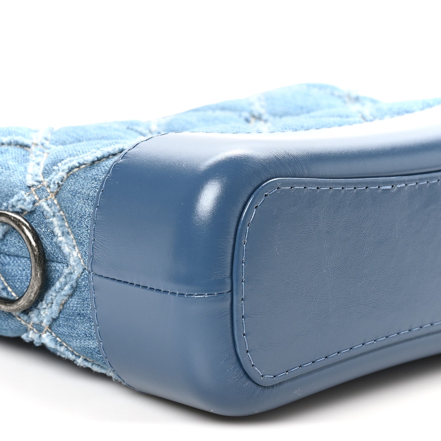 Denim Calfskin Small Gabrielle Hobo Blue