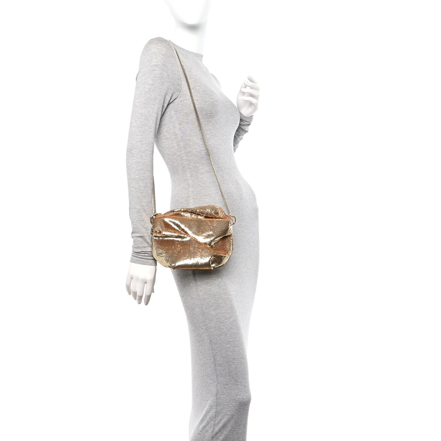 Satin Crystal Embellished Bonny Shoulder Bag Gold