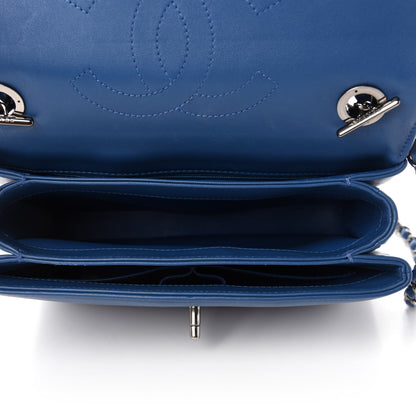 Chanel Calfskin Small Trendy CC Dual Handle Flap Bag Blue 5 of 14
