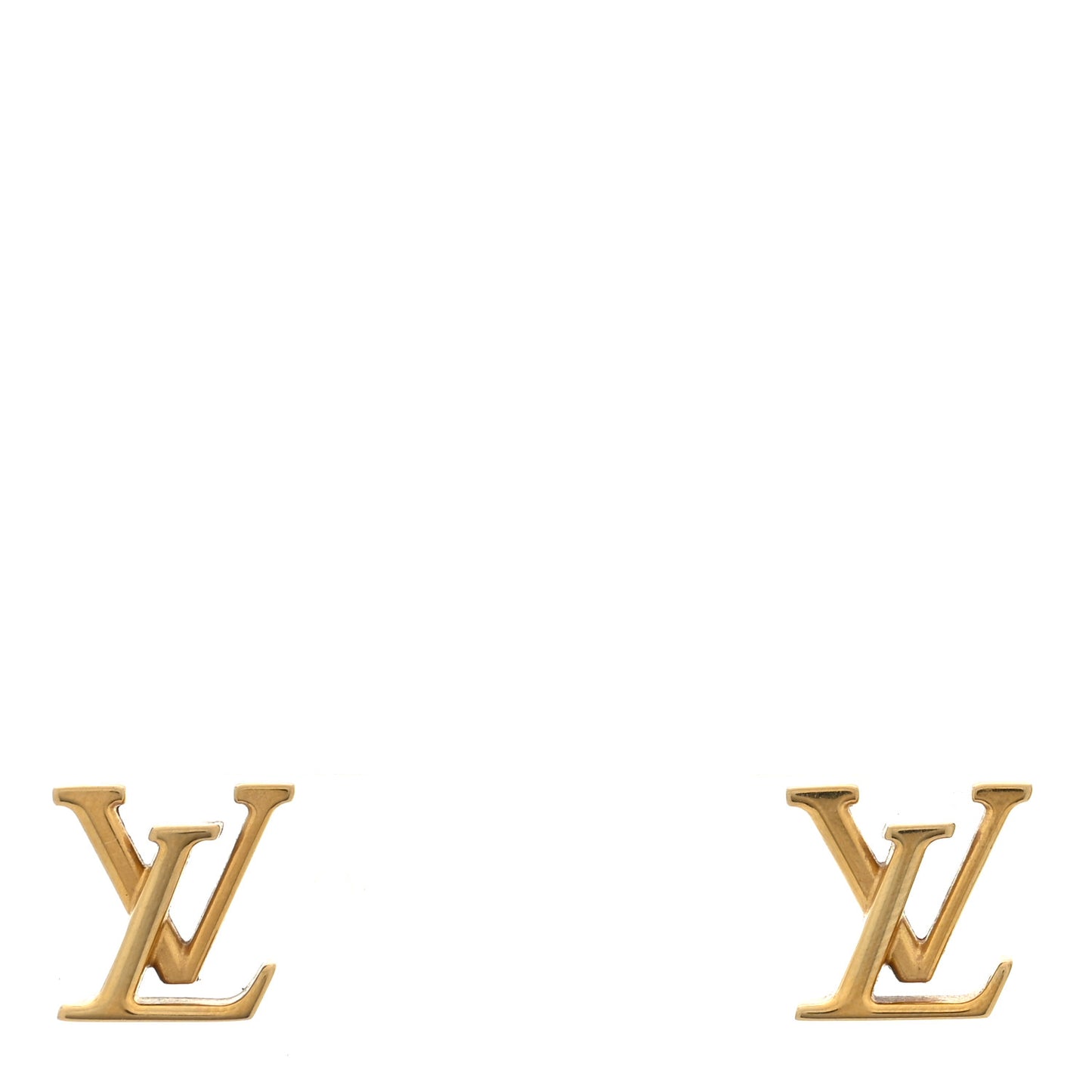 Metal Enamel LV Iconic Earrings Gold
