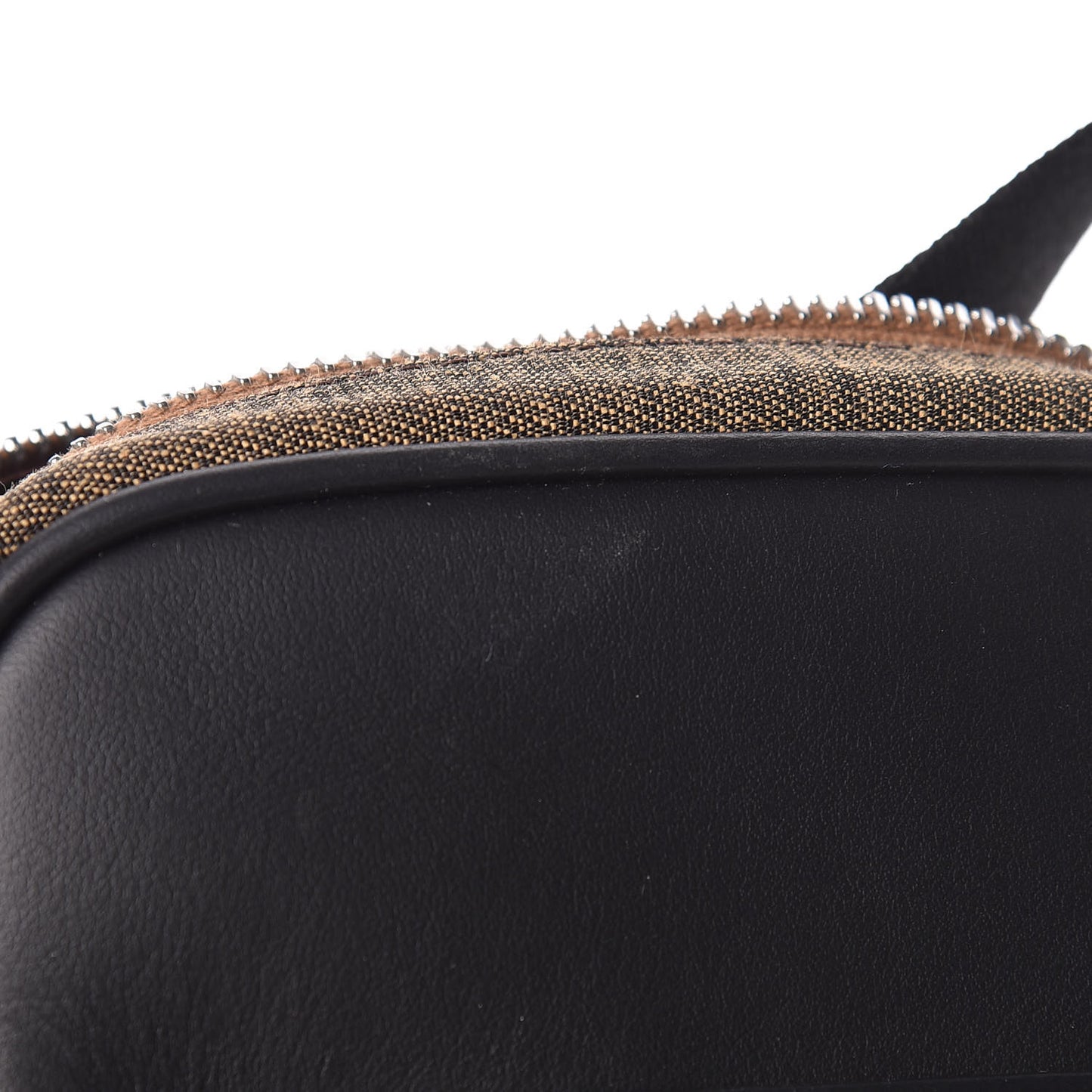 Jacquard Vitello Century Pequin Logo Plate Small Crossbody Messenger Tobacco Moro Black
