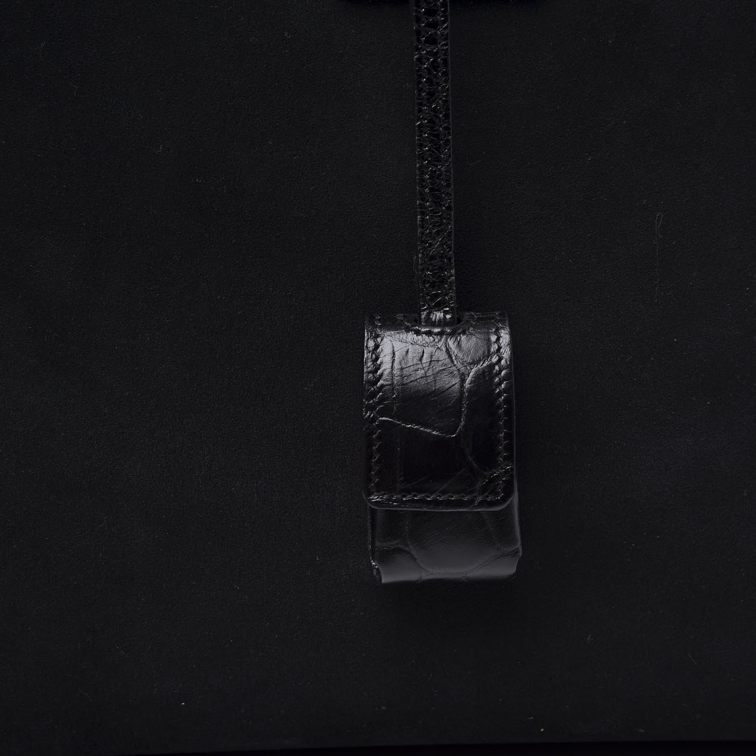 Saint Laurent Suede Crocodile Embossed Small Sac De Jour Black 10 of 15