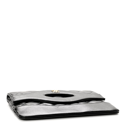 Chanel Shiny Lambskin Quilted 31 Clutch Black 4 of 9