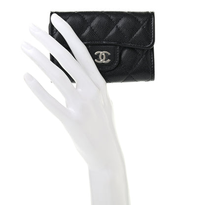 Chanel Caviar Quilted Classic 4 Key Holder Wallet Black 2 of 8