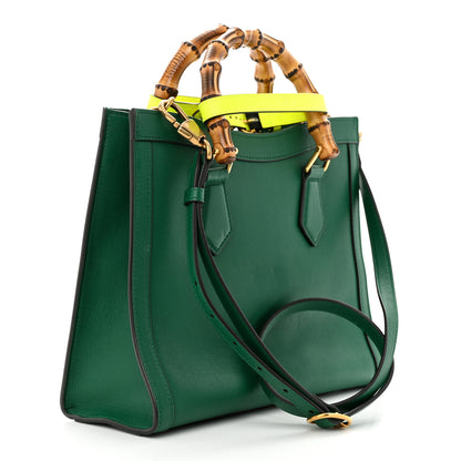 Gucci Wonka Grain Calfskin Small Diana Tote Bag Green Yellow Fluo 3 of 12
