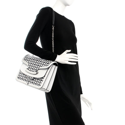 Alexander McQueen Calfskin Heroine Chain Satchel Ivory Black 2 of 16