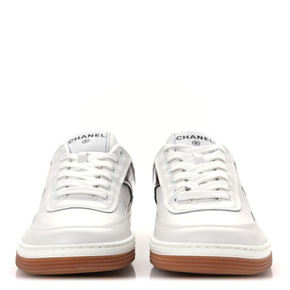 Chanel Calfskin Patent Calfskin Mens CC Sneakers 41 White Pink Red 3 of 10