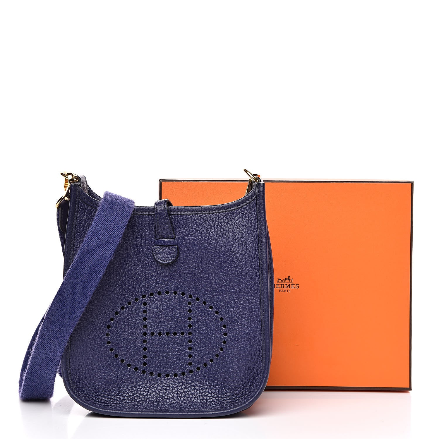 Hermes Taurillon Clemence Evelyne TPM Bleu Encre 11 of 12