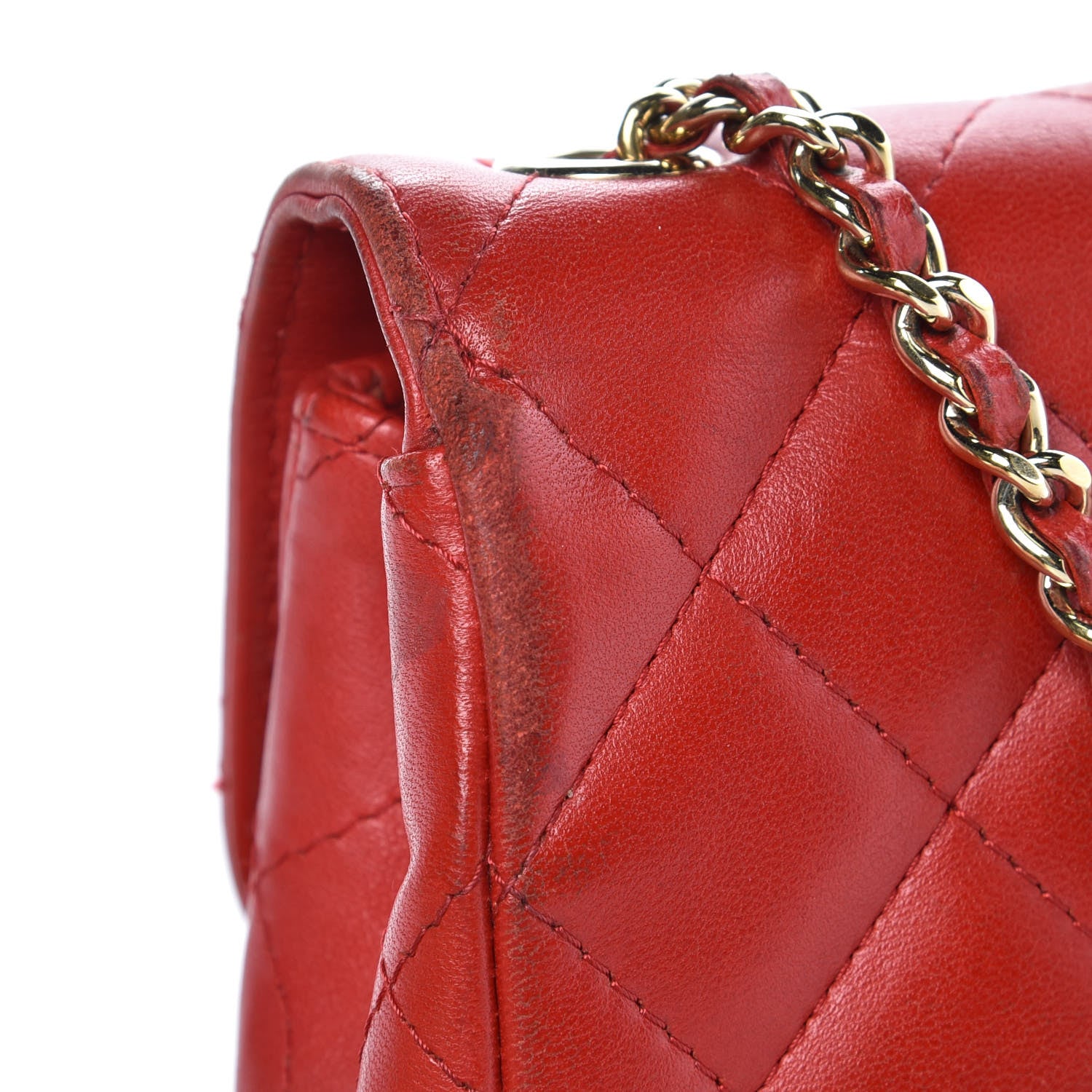 Chanel Lambskin Quilted Extra Mini V For Victory Flap Red 12 of 18