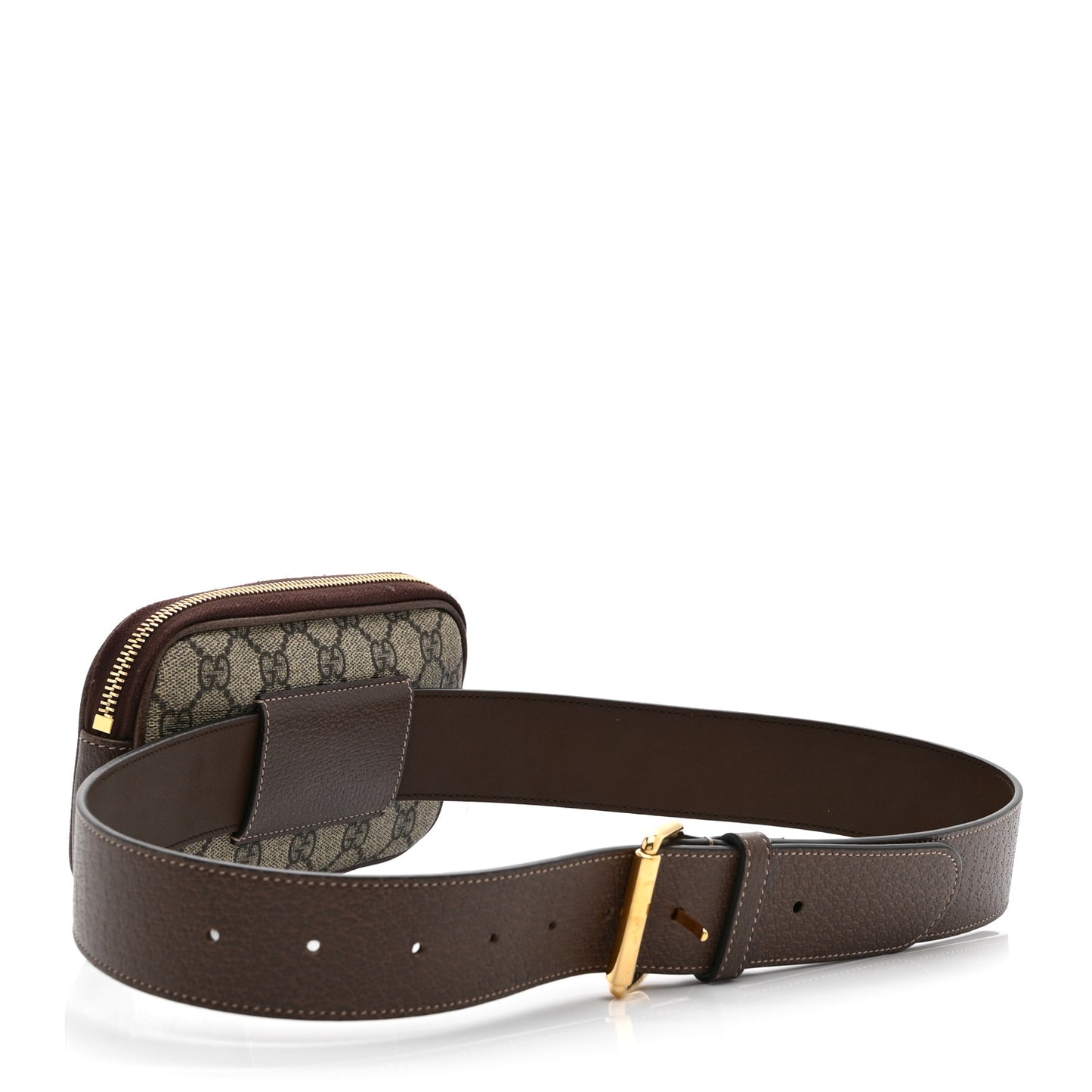 GG Supreme Monogram Ophidia Belted iPhone Case 95 38 Dark Brown
