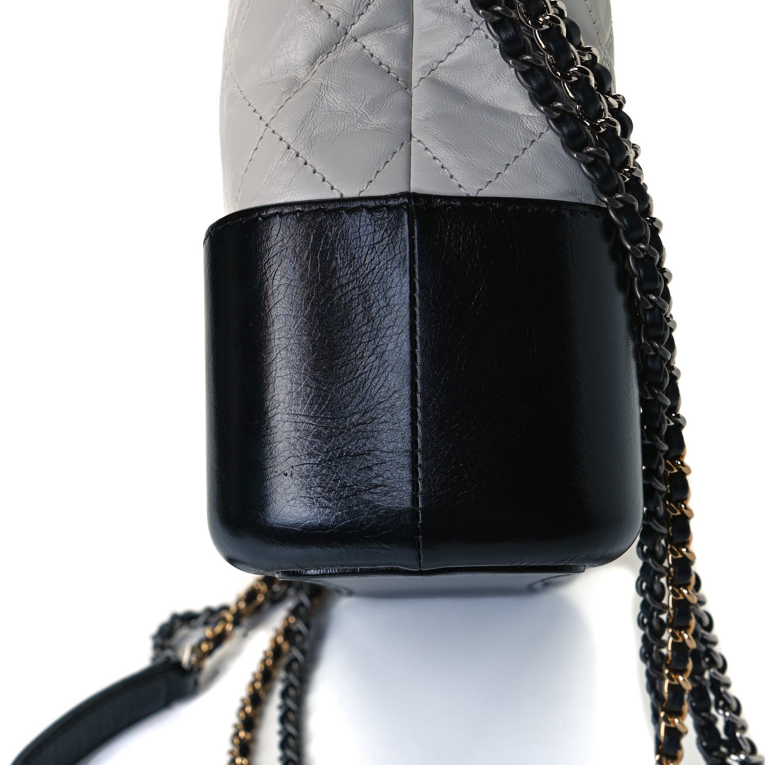 Chanel Aged Calfskin Quilted Medium Gabrielle Hobo Black White 15 of 15