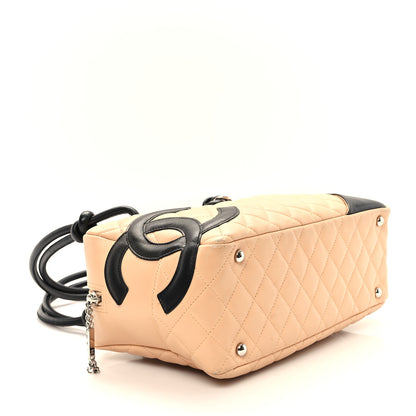 Chanel Calfskin Quilted Large Cambon Bowler Beige Black 4 of 11