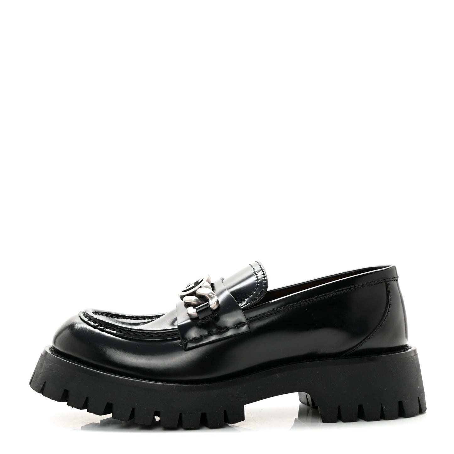 Cordovan Lux Womens Jeanne Platform Lug Sole 30/45mm Loafers 37 Black