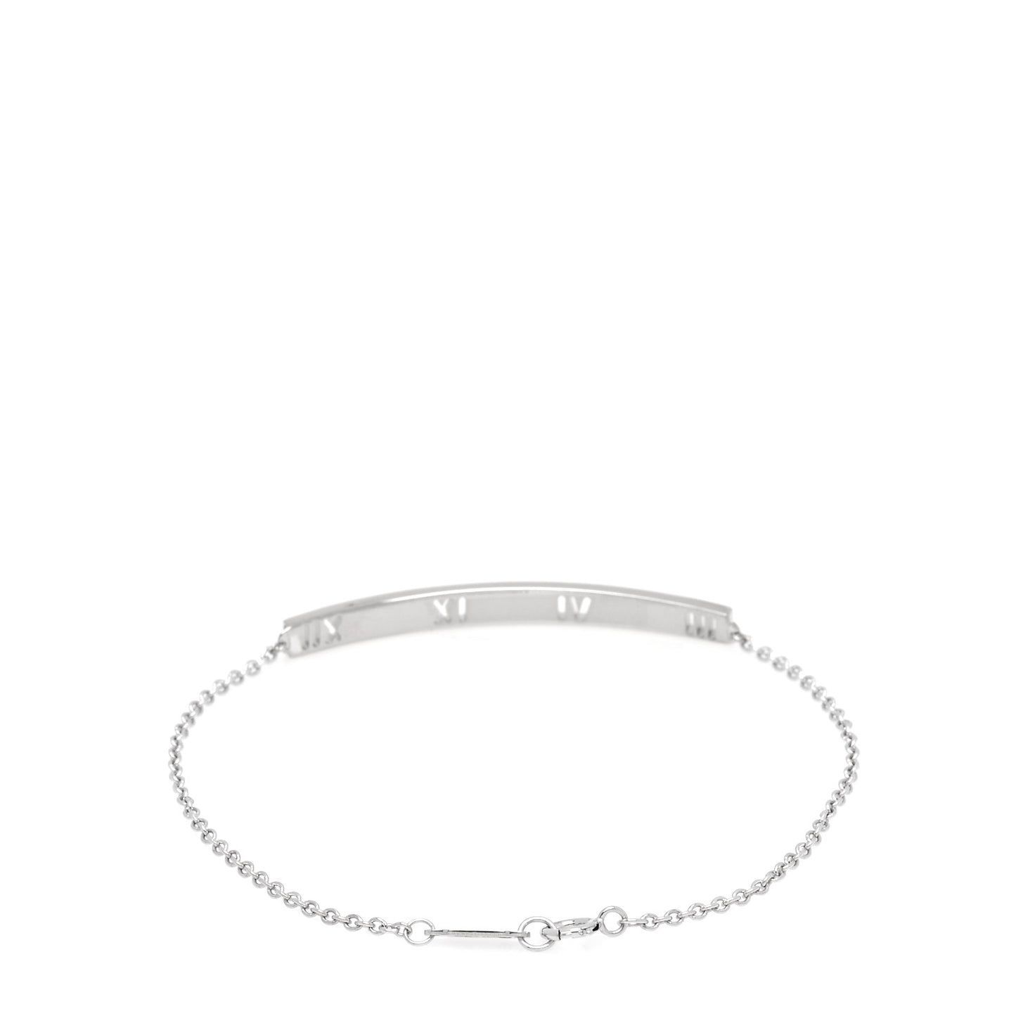 18K White Gold Diamond Atlas Bar Pierced Bracelet