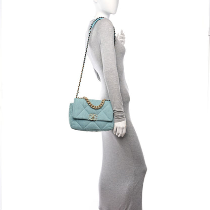 Chanel Denim Quilted Medium Chanel 19 Flap Light Blue 2 of 12