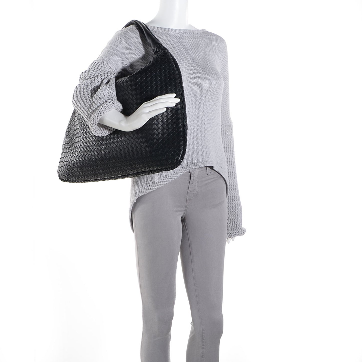 Nappa Intrecciato Maxi Veneta Hobo Nero Black