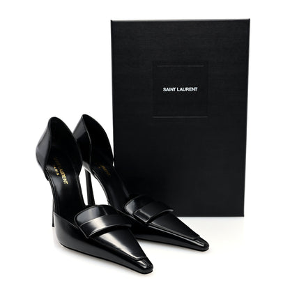 Saint Laurent Patent Calfskin Dorsay 110 Pumps 38.5 Black 8 of 8