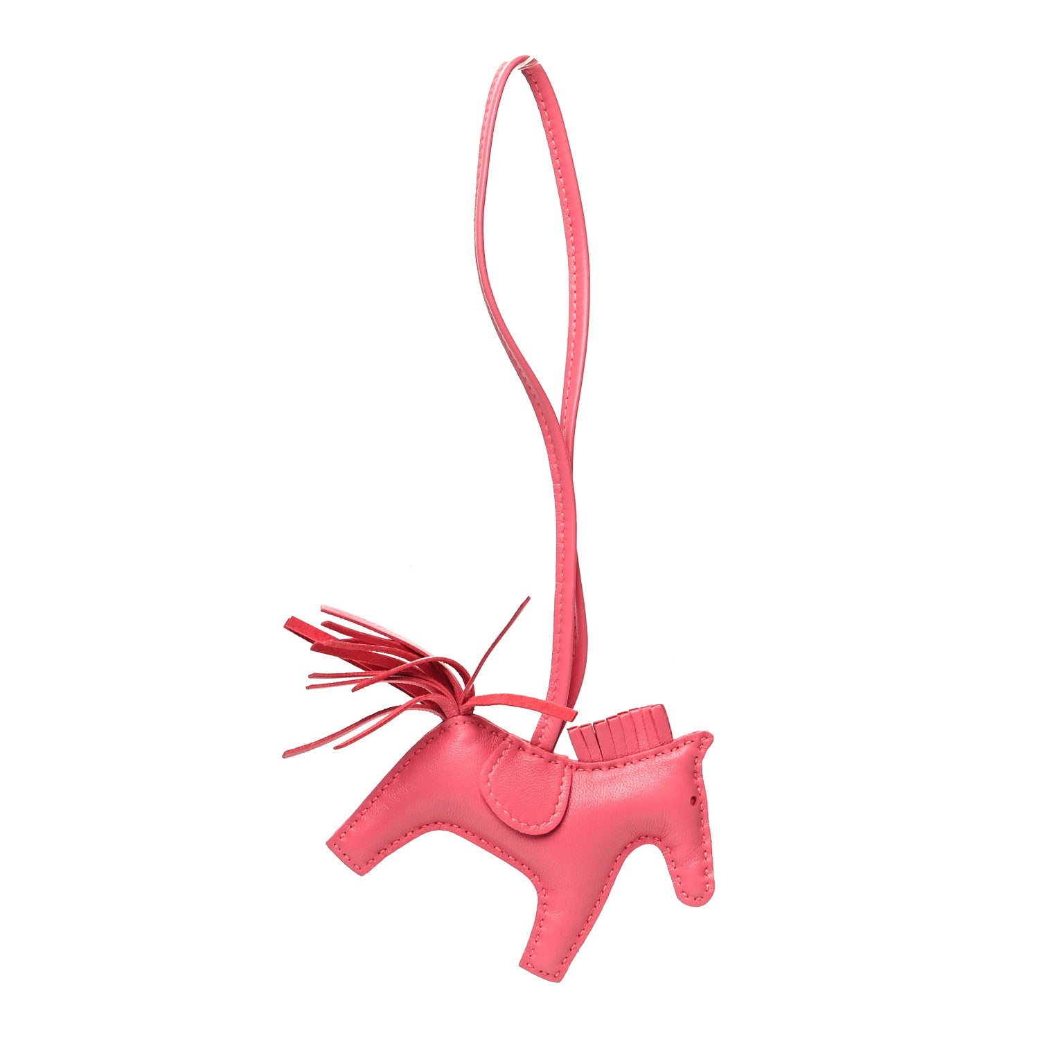 Hermes Milo Lambskin Grigri Rodeo Horse Bag Charm PM Rose Azalee 1 of 3
