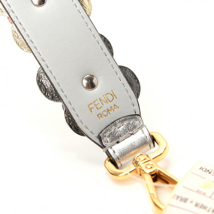 Fendi Vitello Catalan Mirror Flowerland Studded Mini Strap You Argento Multicolor 3 of 5