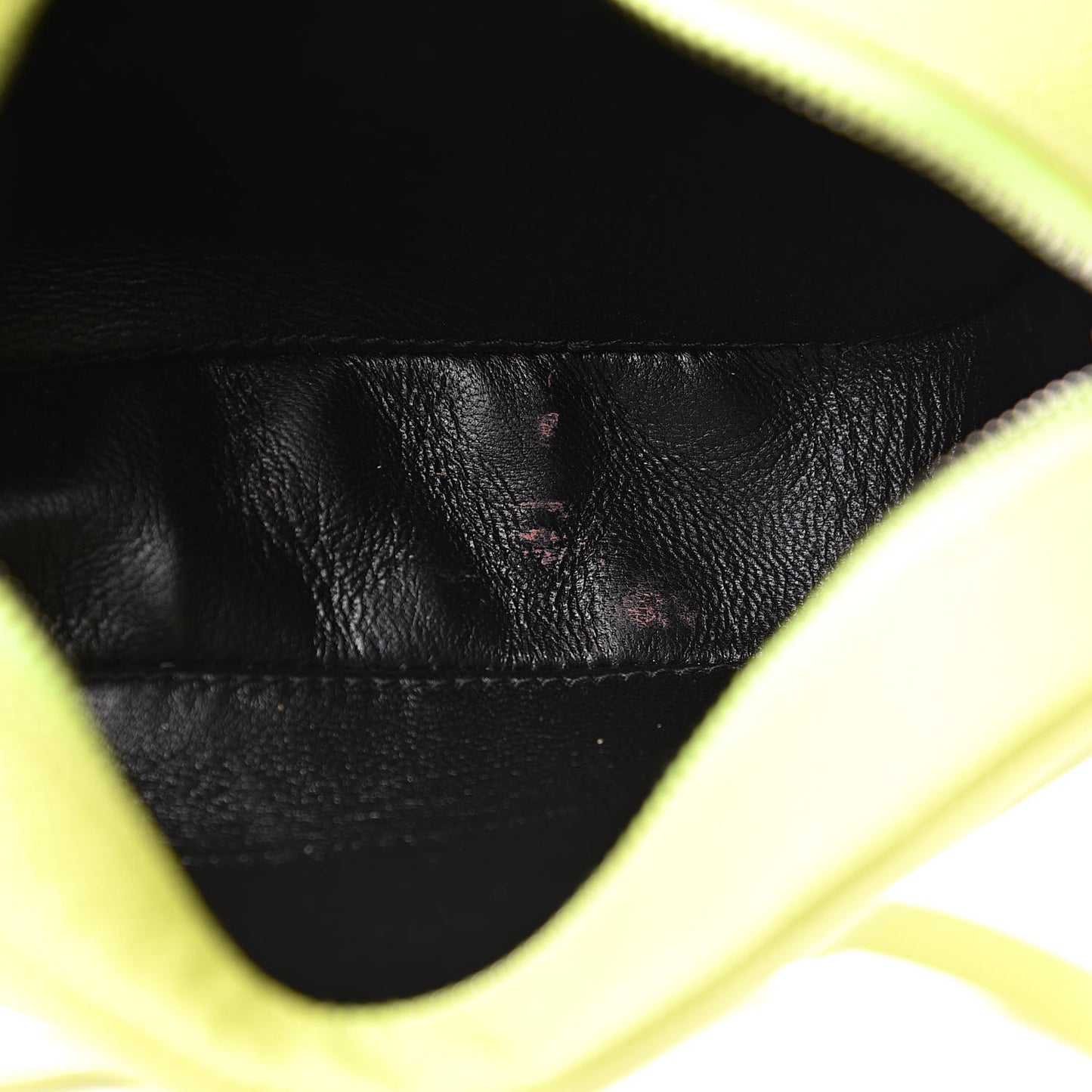 Signature Grained Calfskin Logo XS Ville Camera Bag Acid Green Black