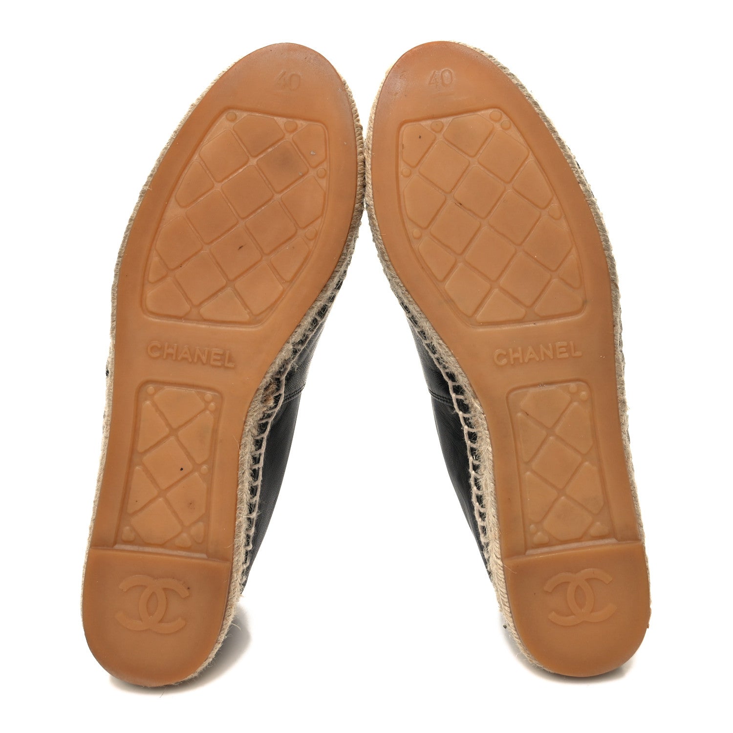Chanel Lambskin CC Espadrilles 40 Black 5 of 9