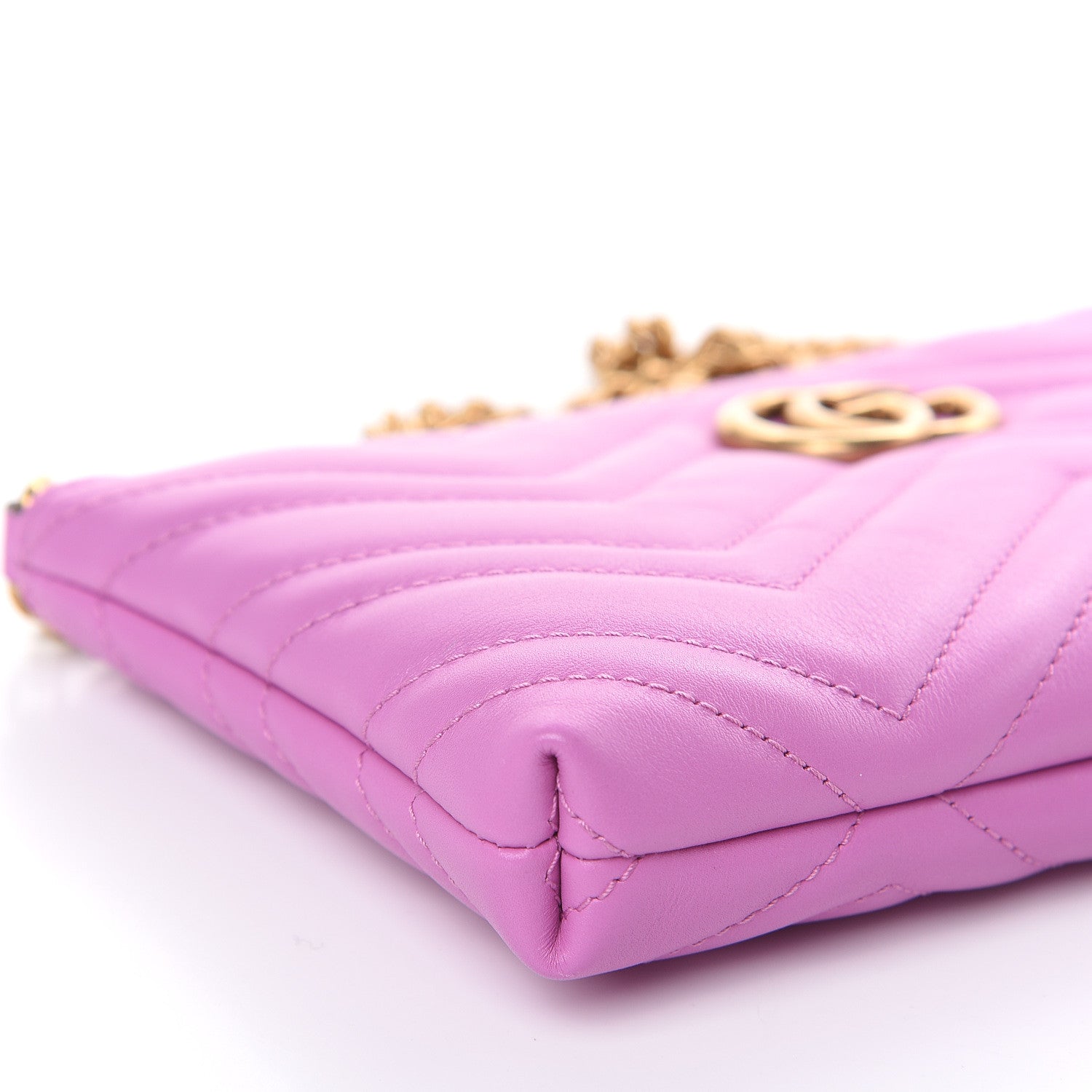 Gucci Calfskin Matelasse Mini GG Marmont Chain Bag Candy Mousse 8 of 11