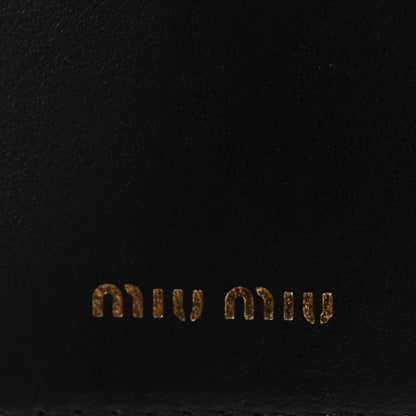 Miu Miu Goatskin Madras Cat Compact Wallet Black 6 of 7