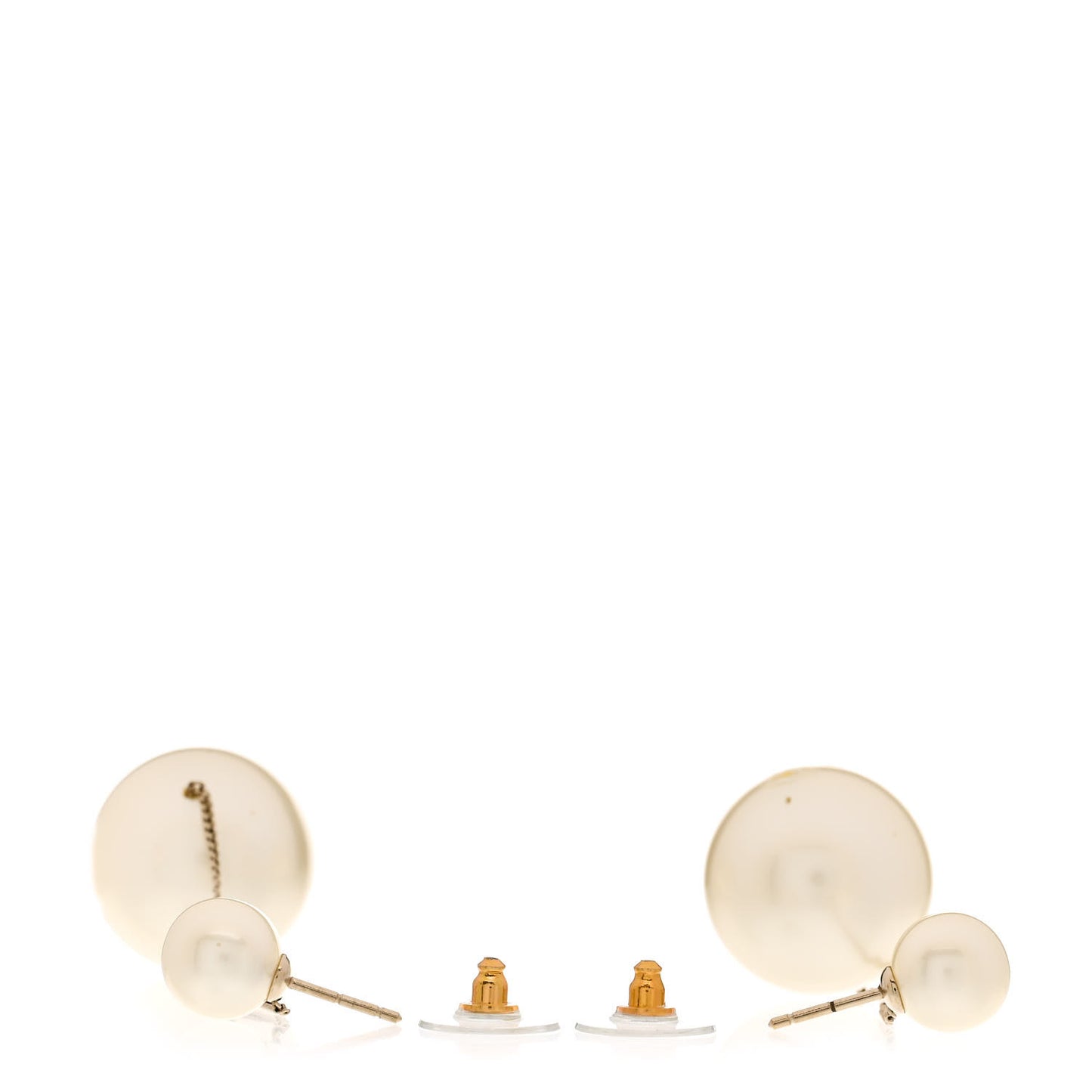 Pearl CC Chain Drop Earrings Gold