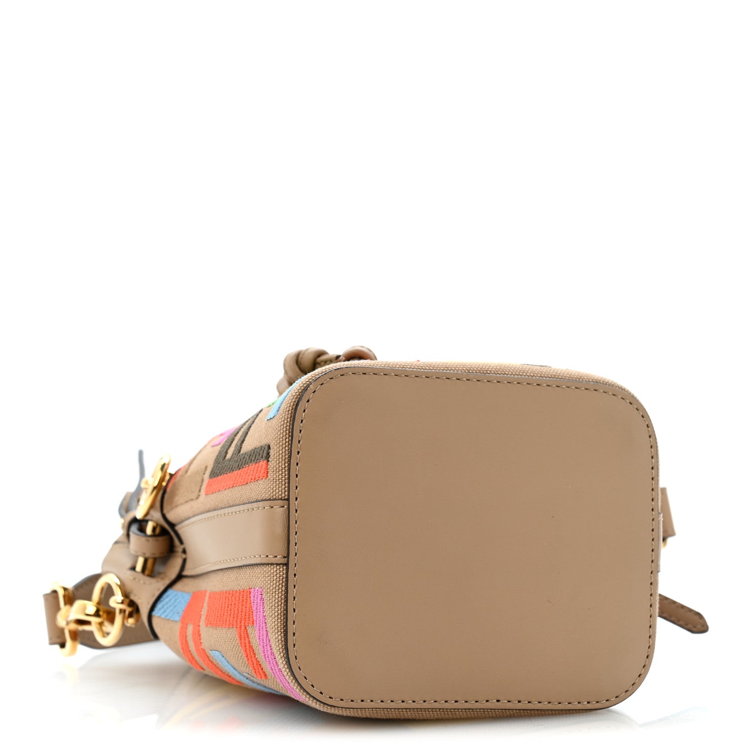 Fendi Canvas Vitello King F is Fendi FF Multicolor Embroidered Mini Mon Tresor Bucket Bag Multicolor Cuoio 4 of 11