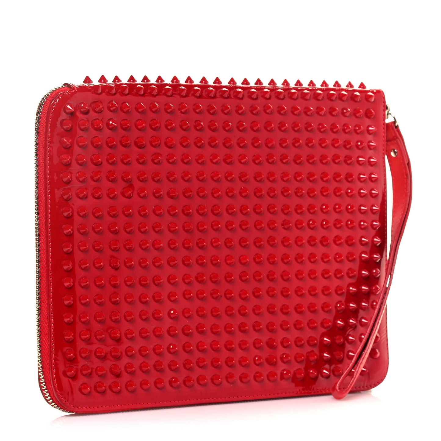 Patent Calf Spiked Cris iPad Case Red