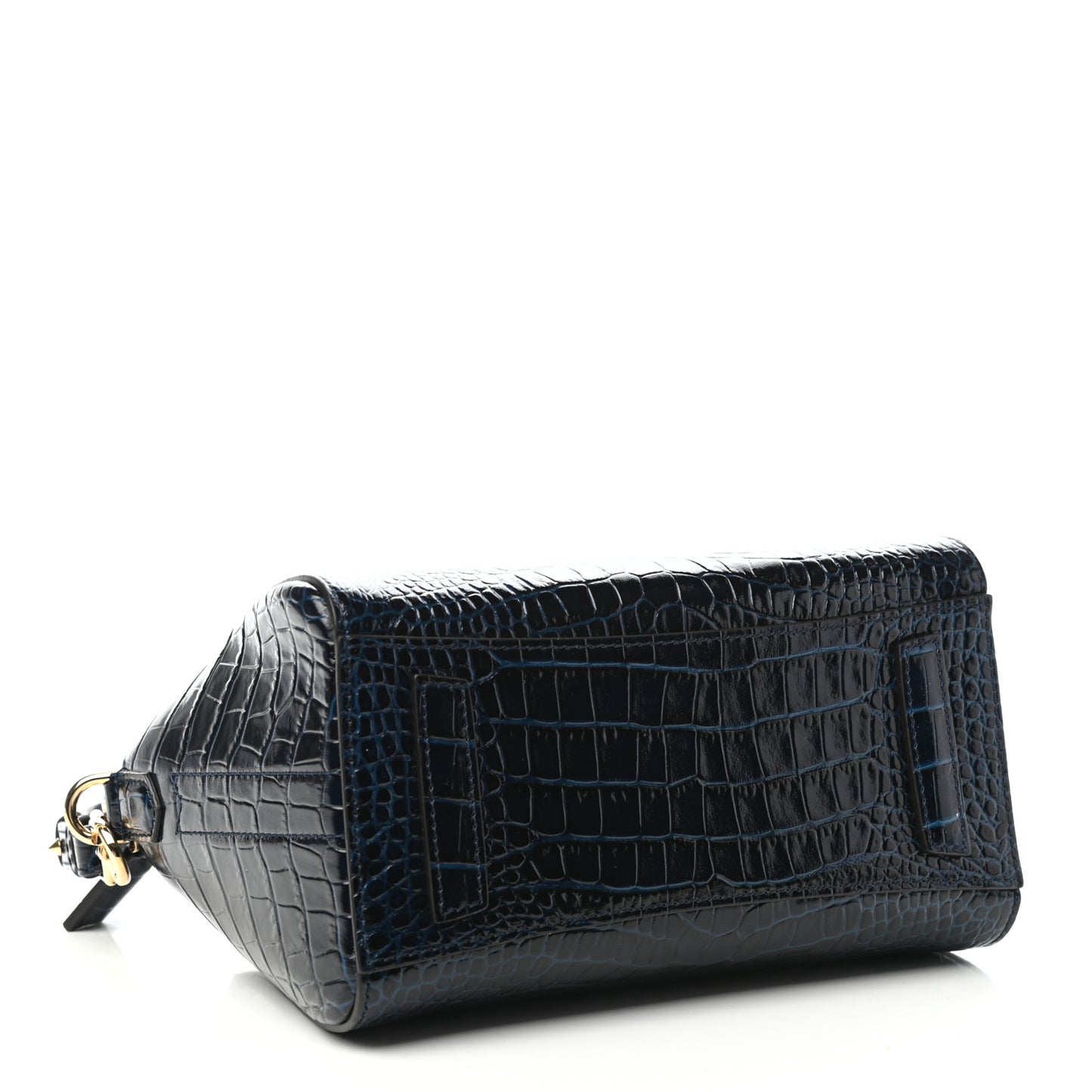 Calfskin Crocodile Embossed Mini Antigona Navy