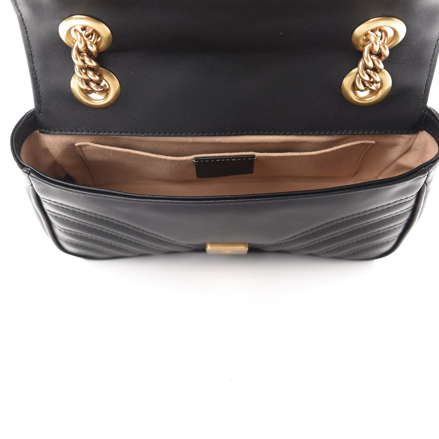 Gucci Calfskin Matelasse Mini GG Marmont Shoulder Bag Black 5 of 10