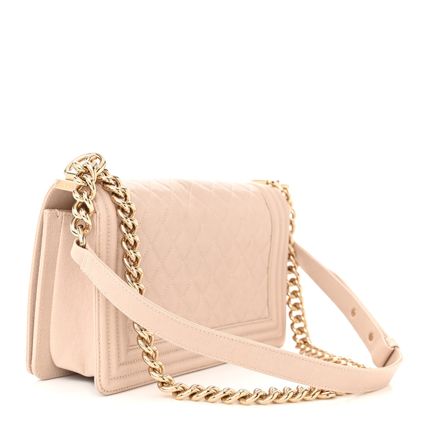 Caviar Quilted Medium Boy Flap Nude