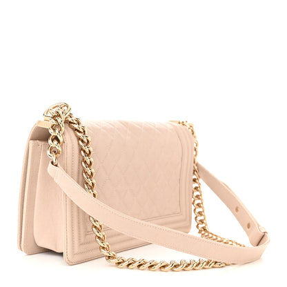 Chanel Caviar Quilted Medium Boy Flap Nude 3 of 11