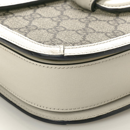 Gucci GG Supreme Monogram Horsebit 1955 Shoulder Bag Beige Mystic White 9 of 10