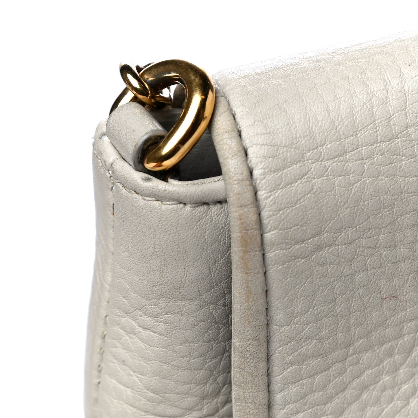 Pebbled Calfskin Small 1973 Chain Shoulder Bag Off White