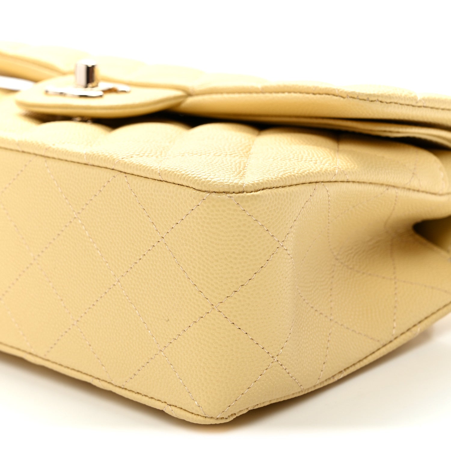 Chanel Caviar Quilted Small Double Flap Light Yellow 9 of 10