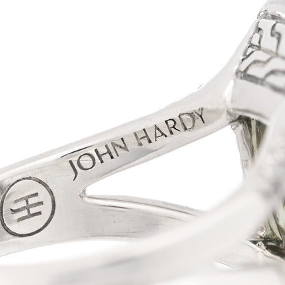 John Hardy Sterling Silver Prasiolite Diamond Classic Chain Magic Ring 49 5 4 of 5