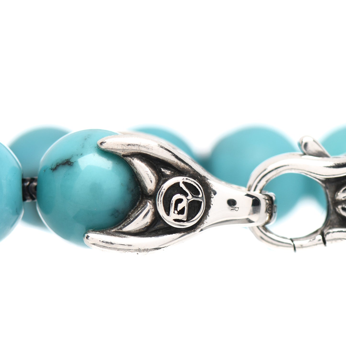 Sterling Silver Turquoise 8mm Spiritual Beads Bracelet
